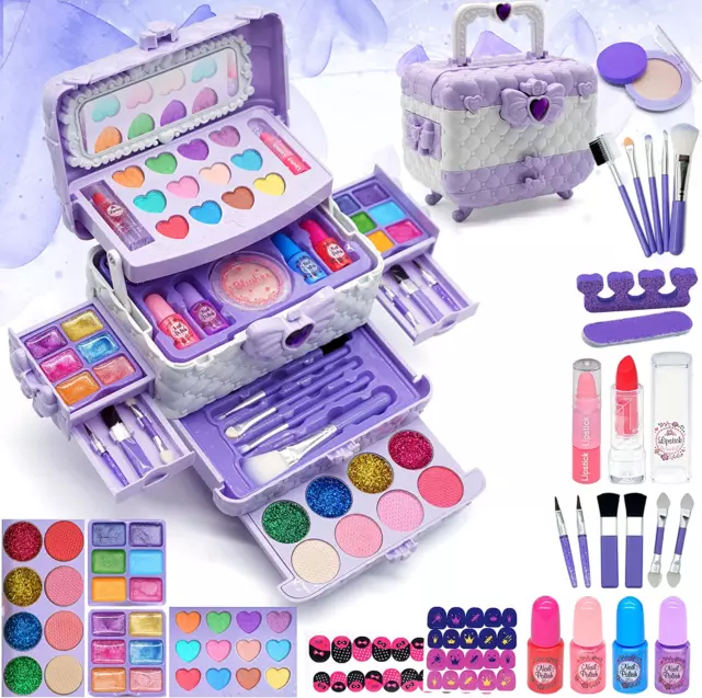 Set Di Trucchi per Bambini E Bambine - Viola 57 Pezzi, Set Da Trucco per Bambini