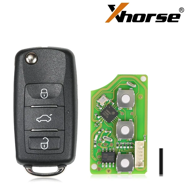 5x Xhorse XKB510EN Wire Flip Remote Key B5 Style 3 Buttons For VVDI Key Tool