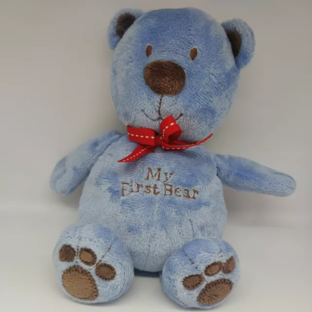 Just One Year Carters Blue My First Bear w/ red bow lovey baby toy