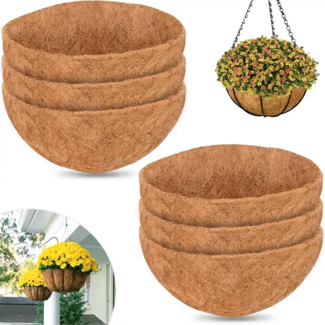 4 X Pieces Hanging Basket Liners Coconuts for Replacement Flower Substitute UK
