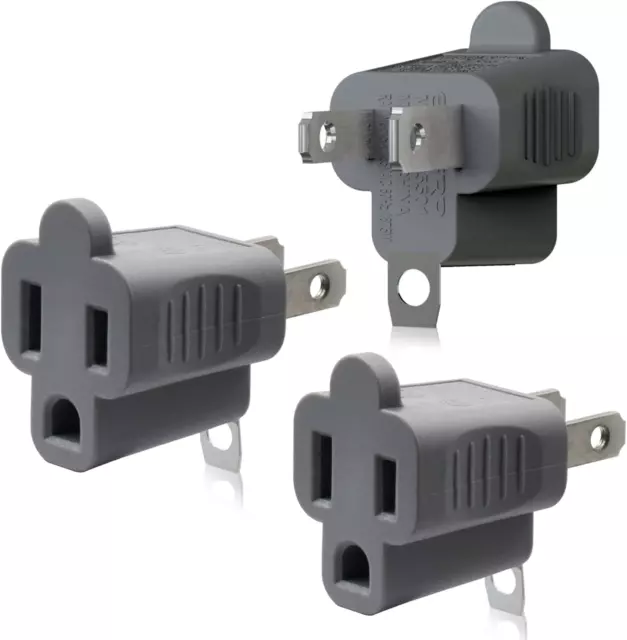 2 Prong to 3 Prong Outlet Plug Adapter, Three Prong to Two Prong Adapter Convert