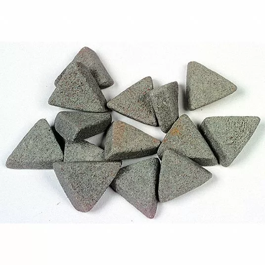 RAYTECH Ceramic Media: Triangle, Tumbler, 50 lb Wt, 90 lb/cu ft Density, 41313