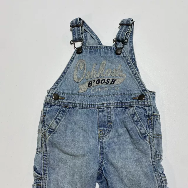 Osh Kosh B' Gosh Toddler Dakota Wash Overalls Size 6 M Blue Denim Embroidered 3