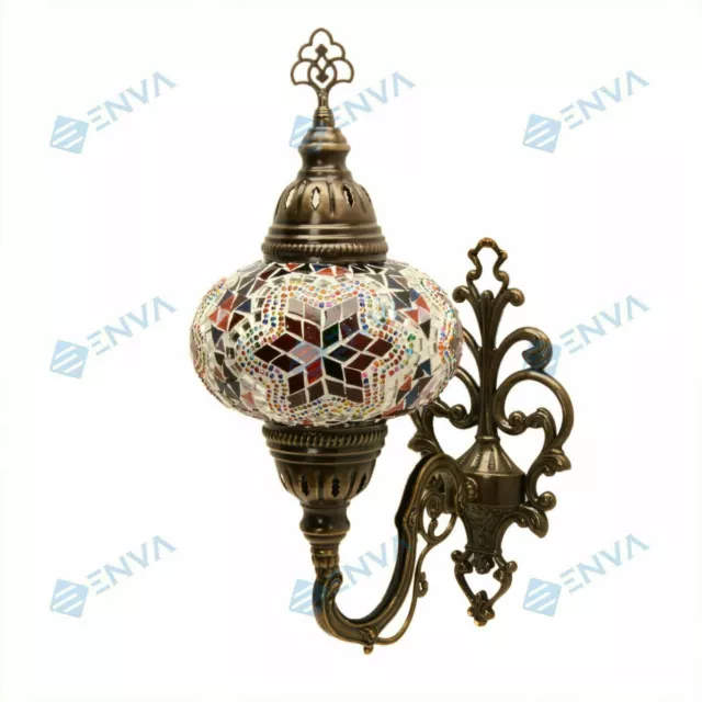 Lampe applique murale Turque en mosaïque Marocaine multicolore Tiffany grande 2