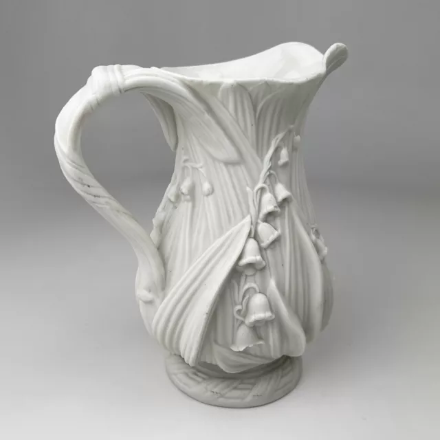 VERY RARE Copeland Parian Ware  Lily Of The Valley Jug Pitcher, C 1850, England