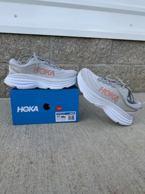 Size 7.5 - Hoka One One Bondi 8 Wide Gray