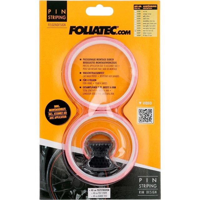 FOLIATEC Liseret de jante 34396 6mm Emballage en blister 2.15m