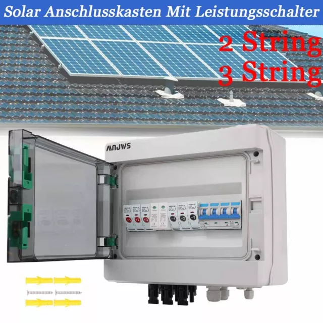 Solar Anschlusskasten Überspannungsschutz 2/3-strings AC DC Photovoltaik 1000V