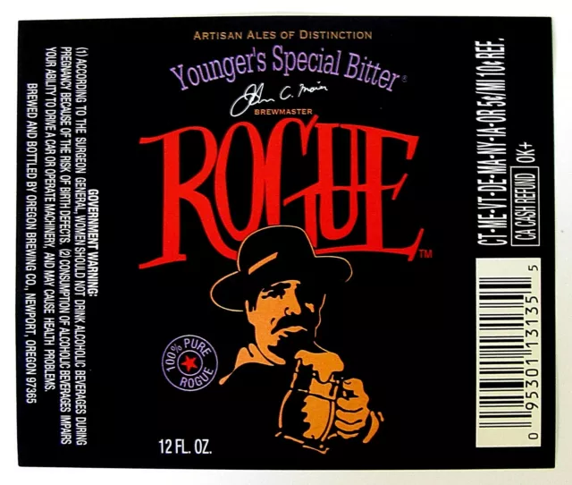 Oregon Brewing Co ROGUE - YOUNGER'S SPECIAL BITTER beer label OR 12oz