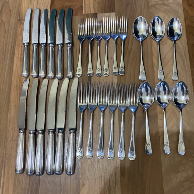 Rare Art Deco Wilson Shipping Line 30pc Silver plated Cutlery Set