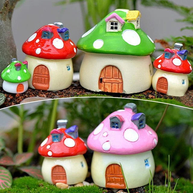 MUSHROOM HOUSE FAIRY Garden Miniatures DIY Micro Landscape Toy House ...