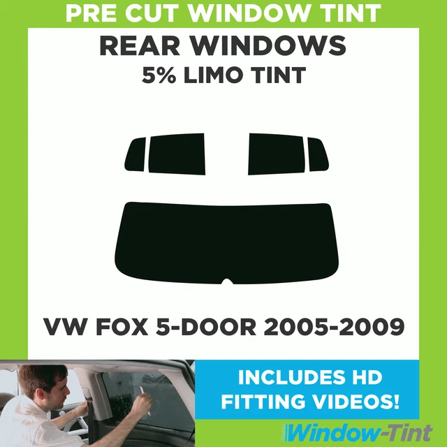 Pre Cut Window Tint for VW Fox 5-door Hatchback 2005-09 5% Limo Black Rear Film