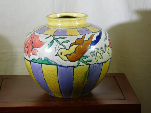 "Monumental" Awaji Pottery Japanese Meiji Period "Brilliant" Vase-1 of a Kind!