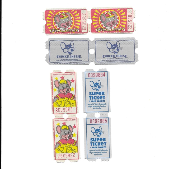 8 Chuck E Cheese Tickets 4 Different 2 4.99 PicClick