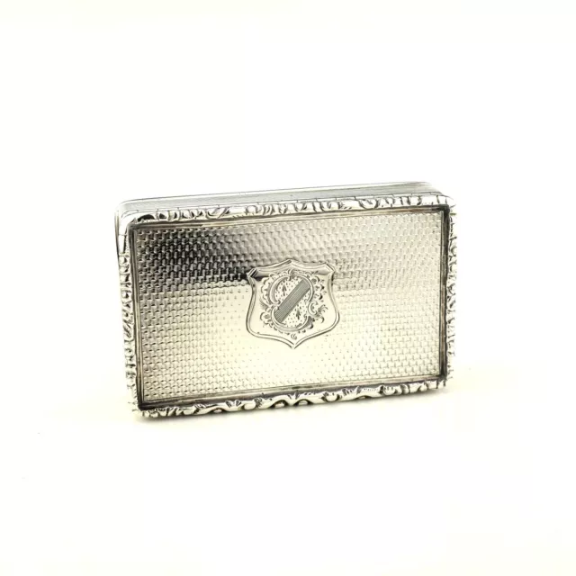 Antique Georgian Solid Sterling Silver Table Snuff Box. Military Interest. 1838.