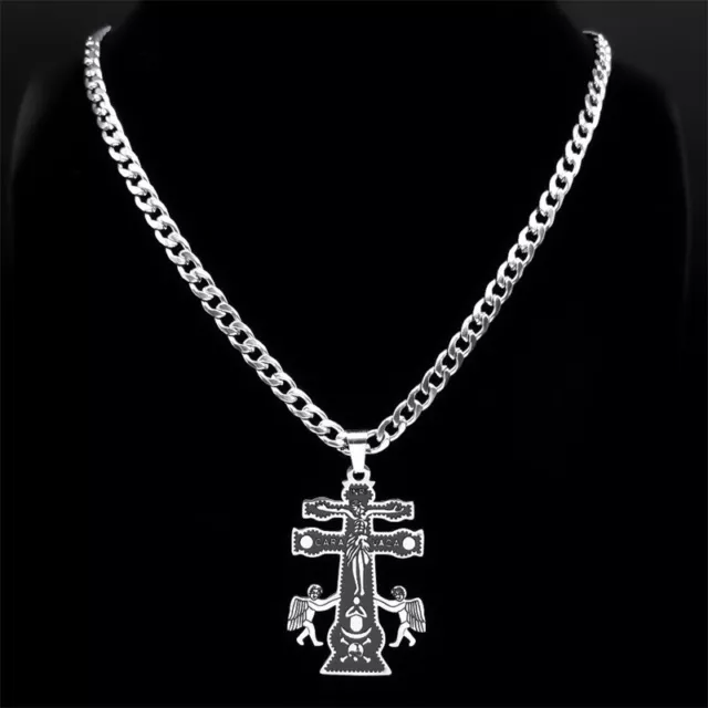 Necklace Pendant for men Angel and Wings Stainless Steel Lucky Chain Jewelry