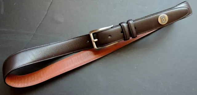 CROOKHORN BROWN GENUINE LEATHER 1"Wd DRESS MEN'S BELT Sz 34/85 USA VISTA CALF