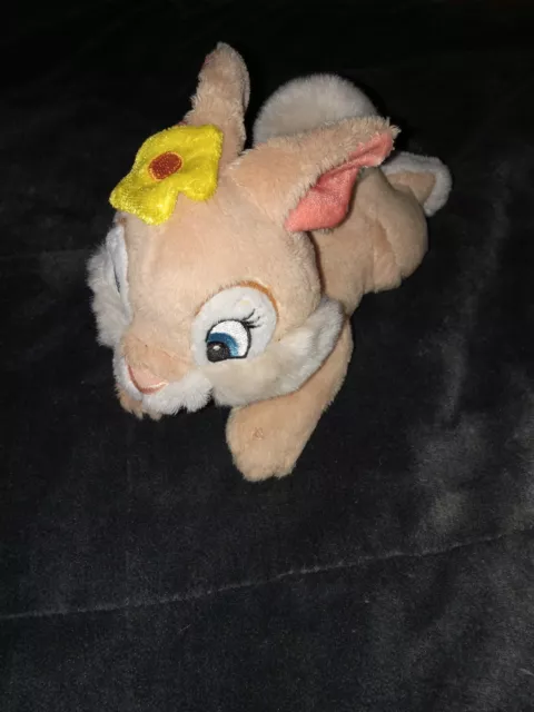 Disney Store Miss Bunny Bambi Thumper Plush With Yellow Flower Easter Toy Soft..