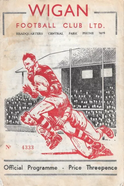 Wigan v Halifax Rugby League Programme (22/3/58)