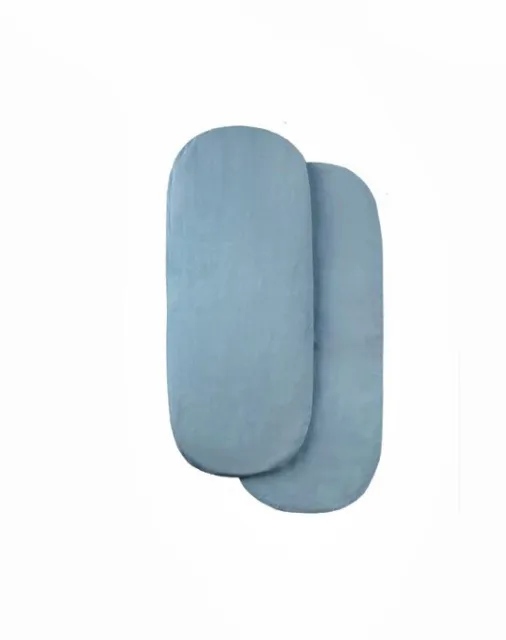 Tadpoles Luxe Cotton 3 Piece Set; Moses Basket Mattress & 2 Fitted Cover Blue