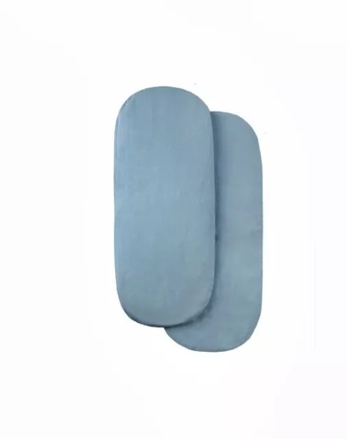 Tadpoles Luxe Cotton 3 Piece Set; Moses Basket Mattress & 2 Fitted Cover Blue Tadpoles Luxe Cotton 3 Piece Set; Moses Basket Mattress & 2 Fitted Cover Blue