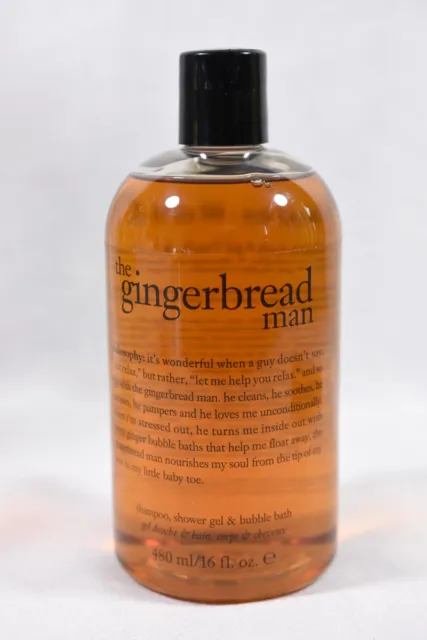Philosophy Gingerbread Man Shampoo, Shower Gel and Bubble Bath 16 oz