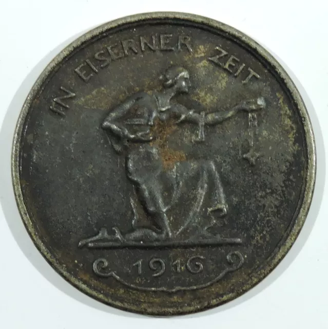 WWI German "Gold for Iron" In Eiserner Zeit Medal, 1916