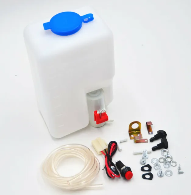 Windshield Washer Bottle Tank Pump Wiper System Reservoir Kit 12V Universal
