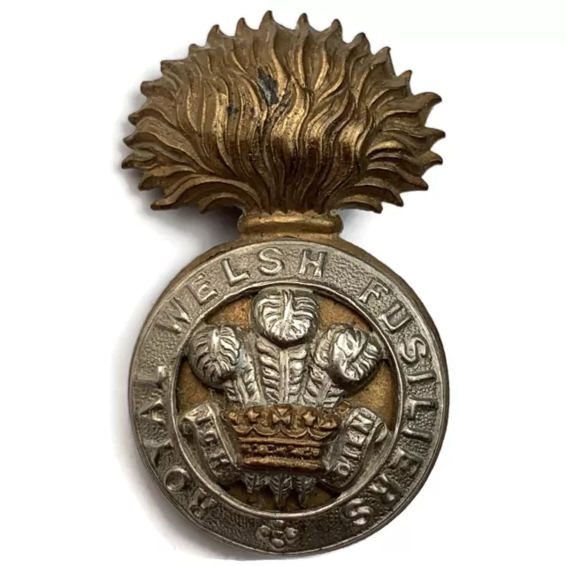VICTORIAN ROYAL WELSH Fusiliers Regiment Welch Cap Badge - LUGS VERSION ...