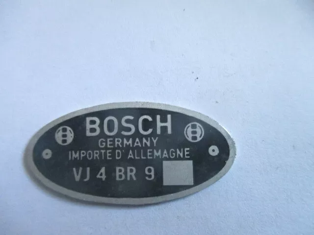 schild Bosch Typenschild   VJ4BR9 VJ 4 BR 9 VW Käfer Porsche 356