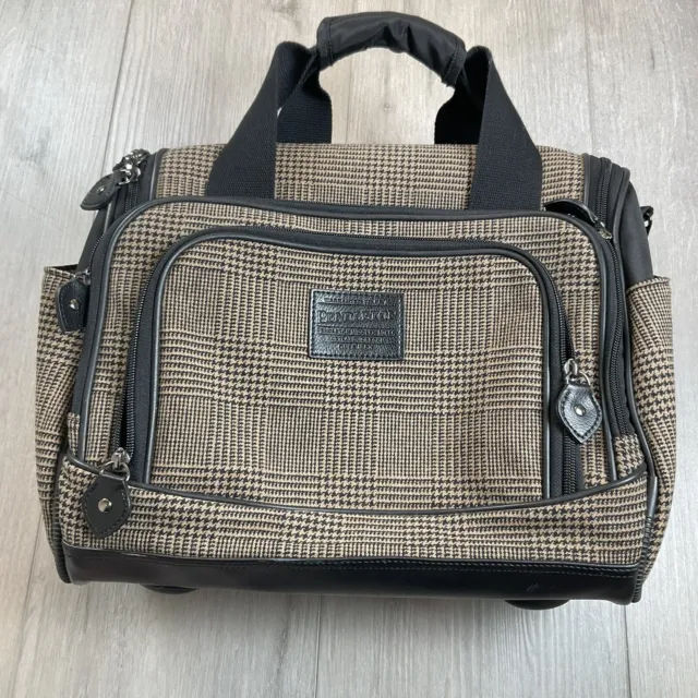 Pendleton Woolen Mills 100% Wool Travel Bag Luggage Houndstooth Check Pattern