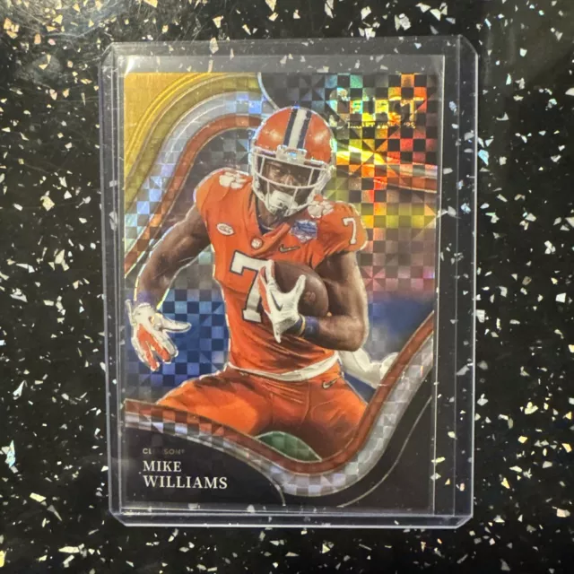 2022 Select Draft Picks Mike Williams Gold & Black Square 01/50 #187 Clemson