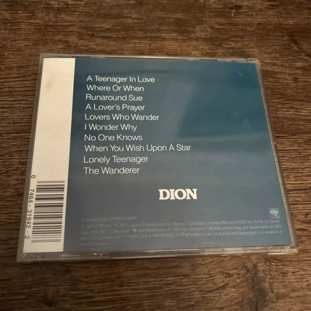 Dion  – Dion's Greatest Hits Columbia – CK 31942 US CD Album 2