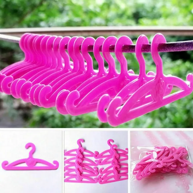 20PCS Plastic Kawaii Hangers Accessories For 1/6 Doll Clothes Dress X9X2 P5Y7