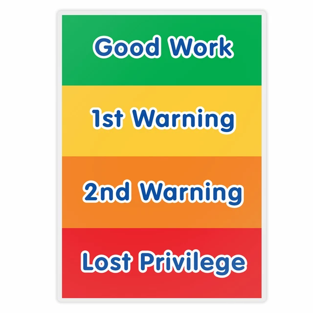 GOOD BEHAVIOUR WARNING Chart - Children–Toddlers–SEN–Autism–ADHD – GB ...