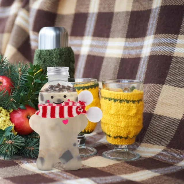 10 juegos de botellas de leche de bebida de Navidad frascos de dulces rellenables transparentes para alimentación