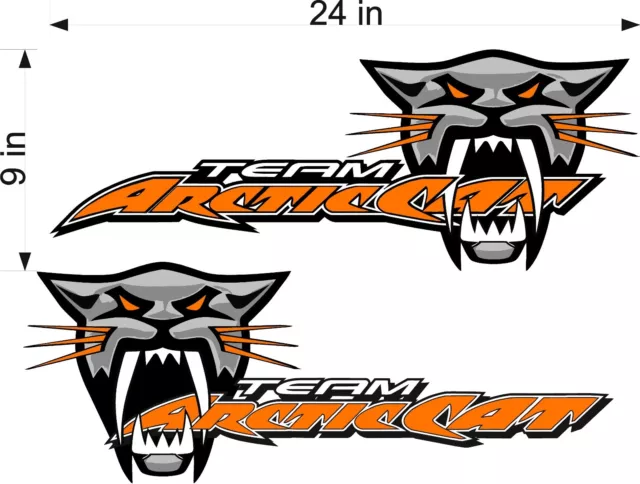 Arctic Cat Team ROAR / PAIR / 24" ORANGE Vinyl Vehicle ATV Decal Window Sticker