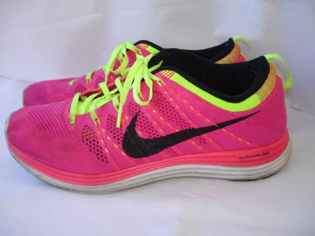 Nike Flyknit Shoe - Womens size 11 - Hot Pink Black and Neon