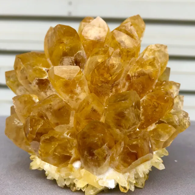 1.61lb  New Find Yellow  Phantom Quartz Crystal Cluster Mineral Specimen Healing