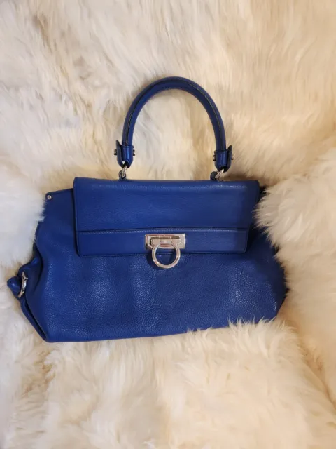 Salvatore Ferragamo Leather Medium Blue Bag