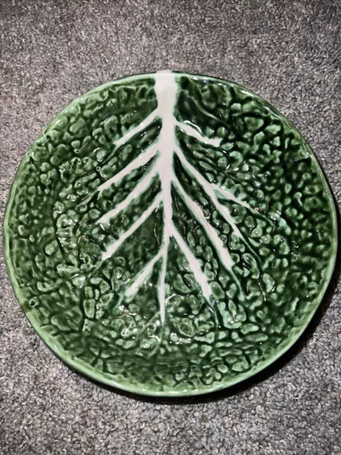 1 JF Faiancas 515 Portugal Green Majolica Cabbage Leaf Bowl 7”