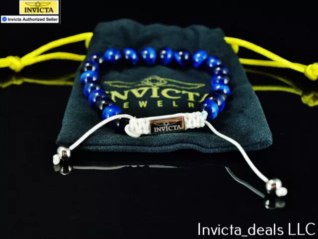 Invicta Authentic Jewelry Elements Hematite NAVY Stainless Steel Bracelet