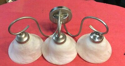 VTG Incandescent Wall Lamp fixture  3 bulbs With Shade #A-64135 Untested.