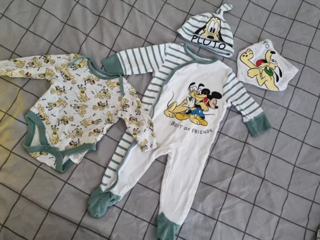 Baby Boys Disney Mickey Mouse Babygrow & Vest Set 3-6 Months New