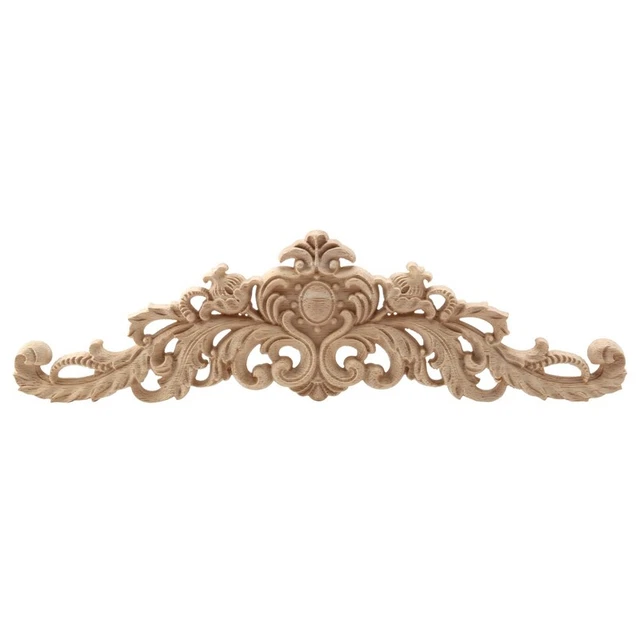 Apliques de madera natural tallados para gabinete de muebles moldeo de madera sin pintar