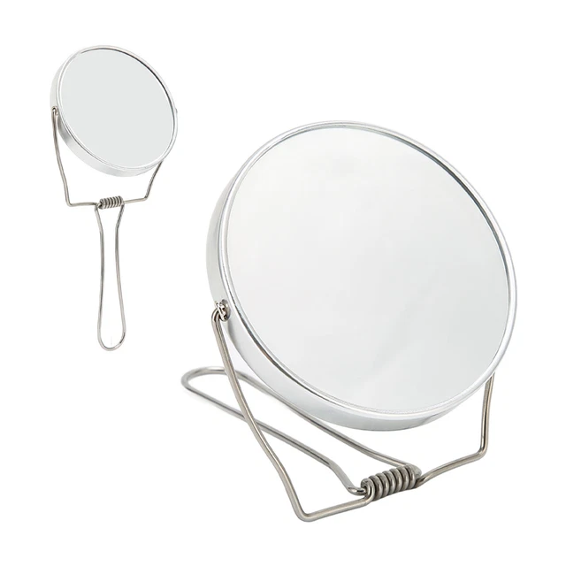 2 Sided Vanity Mirror 360 Degree Rotation Aluminum Frame Silver Vanity Mirro HEN