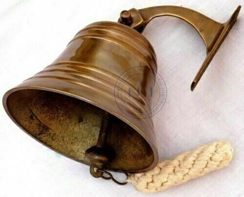 Campanello per porta da appendere nautico in ottone antico con campanello a...