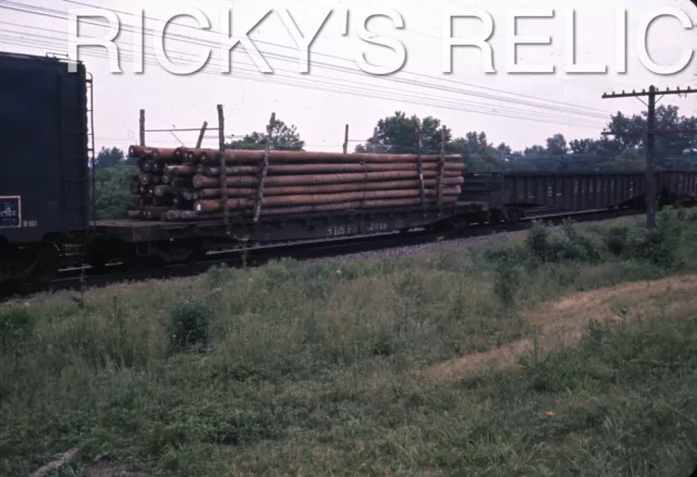Original Slide SLSF #2019 Flat Car w Lumber Frisco 1970’s RDG Gondola