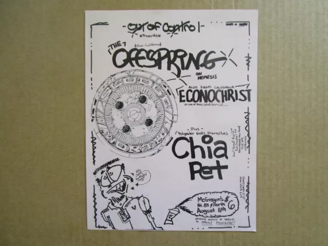 OFFSPRING / ECONOCHRIST / CHIA PET @ McGREGORS 8/90 Chicago Gig Flyers Handbills