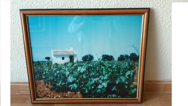 Cuadro fotografia Paisaje rural ya enmarcado. Decoracion rustica y campestre.